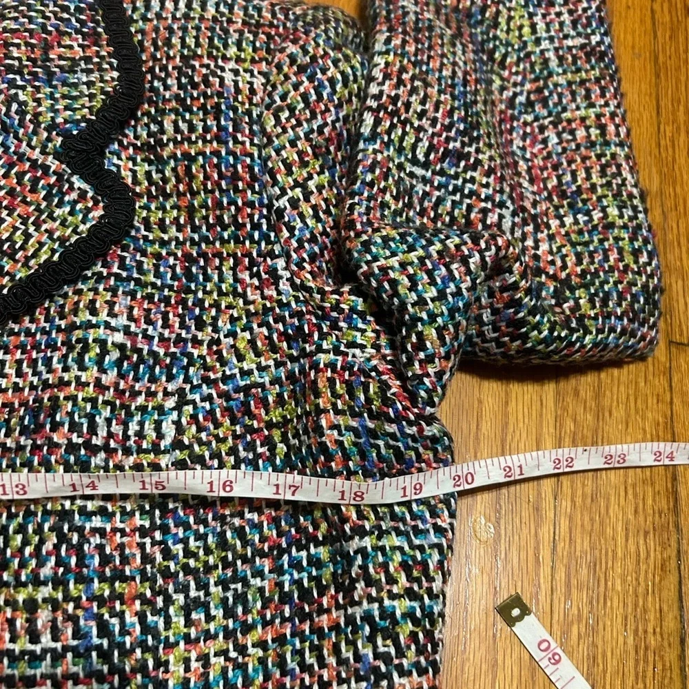 Y2K Sagharbor Women’s Wool Blazer Button Up Multi Colors Suit Jacket Size 14P - Picture 7 of 11